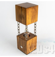 Світильник настільний "Куб" на ланцюгах під лампу Е14/Е27 Wi-Fi управління, дерево Світильник настільний "Куб" на ланцюгах під лампу Е14/Е27 Wi-Fi управління, дерево