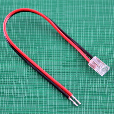 Коннектор прозрачный на 2 контакта для одноцветной COB LED ленты шириной 5 мм с проводом