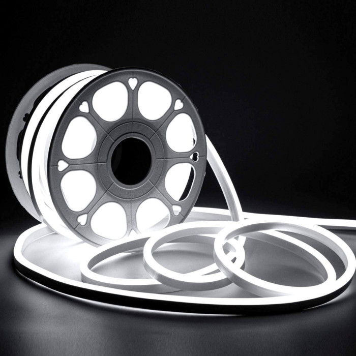 LED neon 8x16 mm 10 W/m 2835 120 diodes IP68 220 Volt 6000K COOL WHITE light colour LED neon 8x16 mm 10 W/m 2835 120 diodes IP68 220 Volt 6000K COOL WHITE light colour