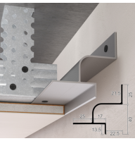 Алюмінієвий профіль тіньового шву 22*40 мм, 2,5 метри, без покриття Алюмінієвий профіль тіньового шву 22*40 мм, 2,5 метри, без покриття
