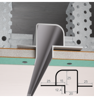 Алюмінієвий профіль тіньового шву 40*20 мм, 2,5 метри, без покриття Алюмінієвий профіль тіньового шву 40*20 мм, 2,5 метри, без покриття