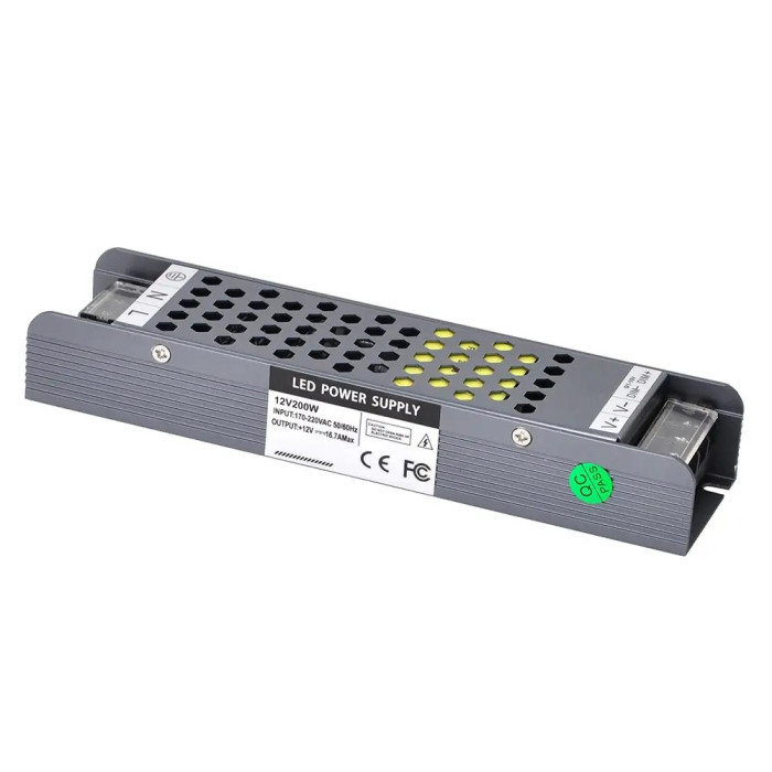 Power supply unit for led strip 200 W 12 Volt IP20 Slim Power supply unit for led strip 200 W 12 Volt IP20 Slim