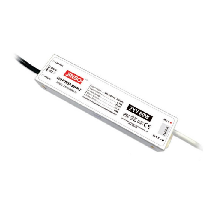 Power supply unit Jinbo for led strip 80 W 24 Volt IP67, sealed Power supply unit Jinbo for led strip 80 W 24 Volt IP67, sealed